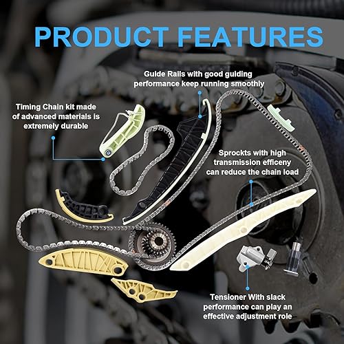 Miniatura 2 de Kit de herramientas de cadena de distribución del motor para Audi 2008-2015 2.0L A3 A4 A5 A6 Q3 Q5 S3 TT Quattro, para 2008-2014 2.0L Volkswagen