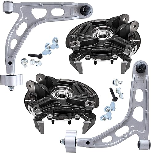 Miniatura 222 de Detroit Axle - Kit de 4 brazos de control delanteros para Chrysler 300 Dodge Challenger Charger Magnum, 2 brazos de control delantero inferiores con