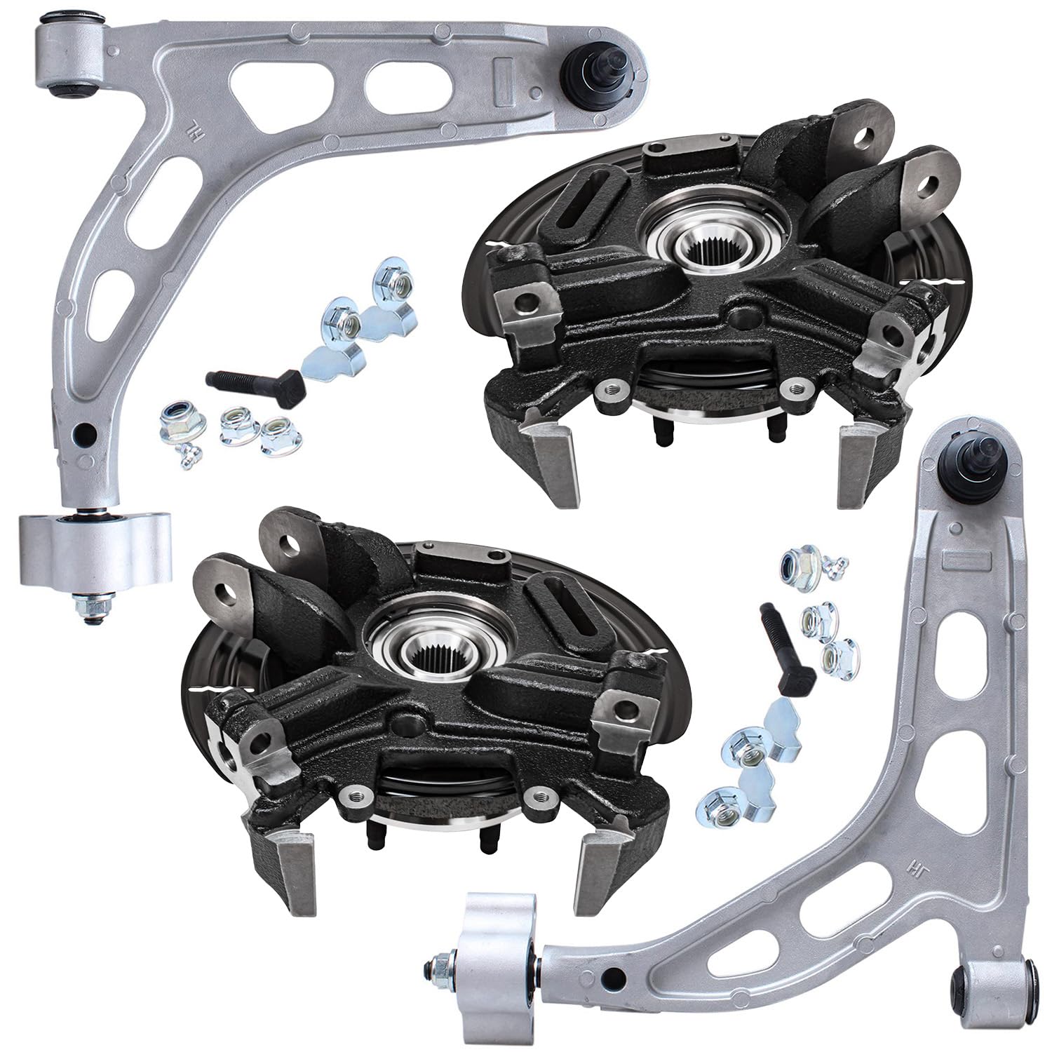 Detroit Axle - Rear Steering Knuckles w/Hubs + Upper Control Arms w/Ball