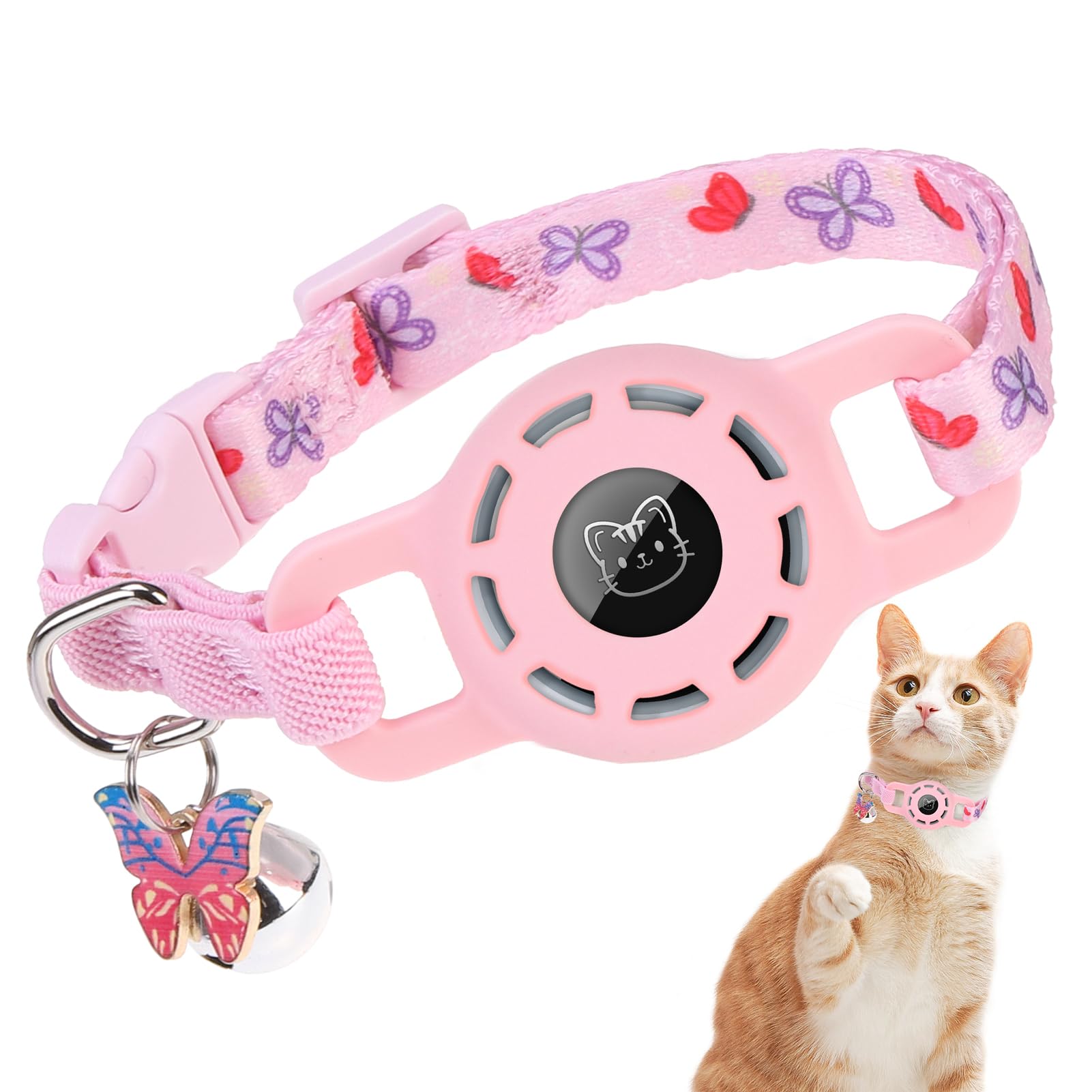 Collier AirTag chat BINGPET élastique résistant : la solution anti-perte et anti-suffocation globale