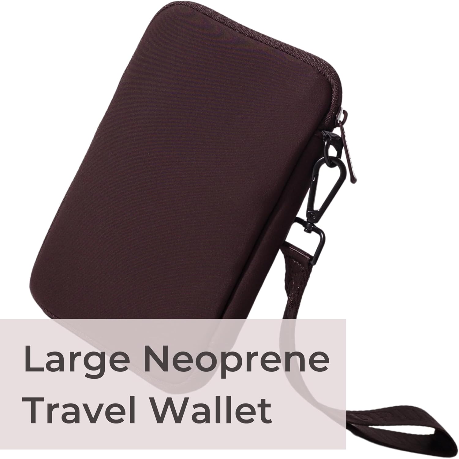 POPUPS Passport Travel Wallet for Women - Large Multiple Document Organizer and Holder with Wristlet - Espresso