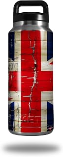 Skin Decal Wrap for Yeti Rambler Bottle 36oz Painted Faded and Cracked Union Jack British Flag (YETI NOT Included)
