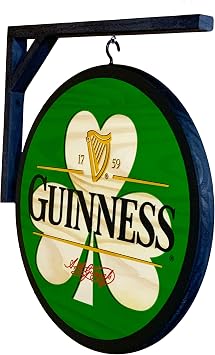 Guinness Shamrock Double-Sided Pub Sign Green, Black, red
