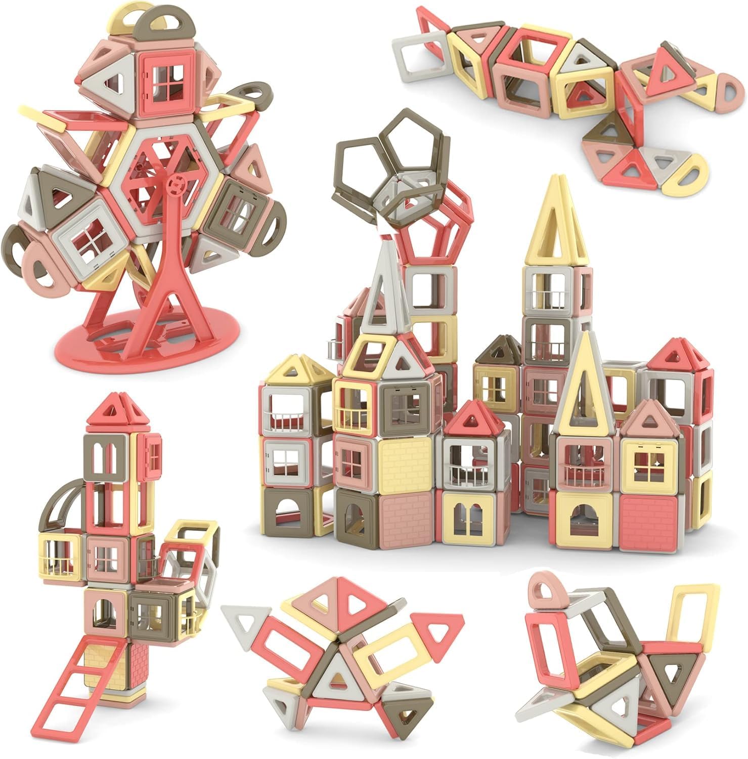 ASOK 149 Piece Magnetic Blocks Building Tiles Educational Construction Toy Set STEM Playset for 3 4 5 6 7 Years Old Boys Girls Gifts