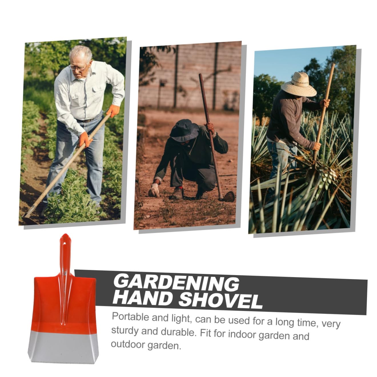 BESTonZON Gartenhandschaufel Karbonstahl Tragbare Gartenschaufel Robust und Leicht Widerstandsfähig gegen Verformung Bequemes Griffdesign für Gartenarbeit und Pflanzungen im Freien