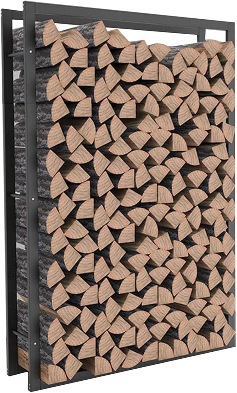 Firewood Log Rack Fireplace Wood Storage Holder, Steel Fireside Lumber Stacking Carrier, Terrace Deck Timber Storage Wood Stacker Stand, Heavy Duty Log Storage Bin Fireplace Tool Accessories