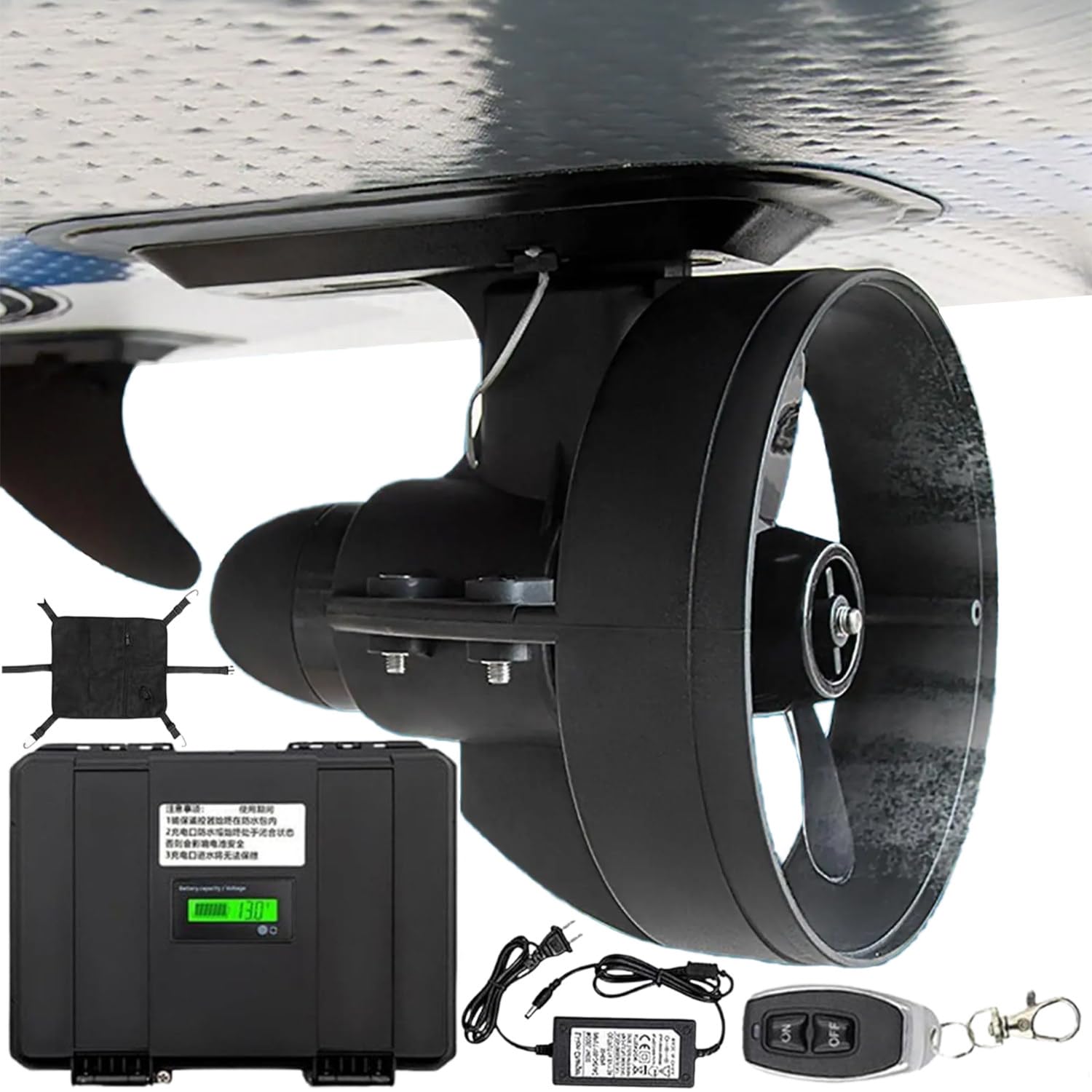 Motor Eléctrico para Tabla De Paddle Surf, Motor Portátil para Kayak, con Batería De 20 Ah Y Controlador, Pantalla LED De Potencia, 1,5 Horas De Autonomía (Potencia Máxima), 4-5 Km/H