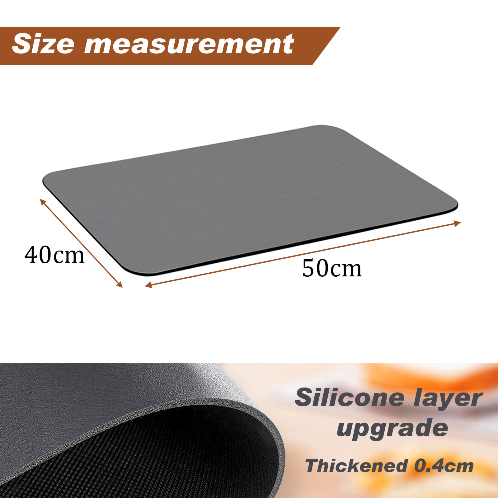 HOMURY Tappetino Scolapiatti, Tappetino Caffe Macchina, 40 X 50cm