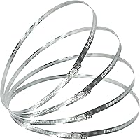 Vista 13 de 6 abrazaderas de metal ajustables de acero inoxidable 304 de 7.8 pulgadas/7.874 in, abrazaderas de manguera de engranaje helicoidal de alta