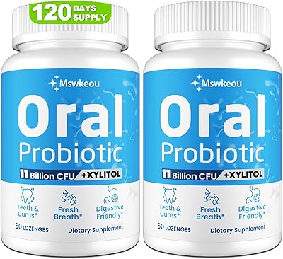 Oral Probiotics for Mouth Bad Breath for Adults 11 Billion CFU, Best Breath Oral Dental Probiotics for Teeth & Gums, Dry Mouth, Gum Restore, Fresh Breath, Chronic Halitosis & Gut Health, 2 Pack