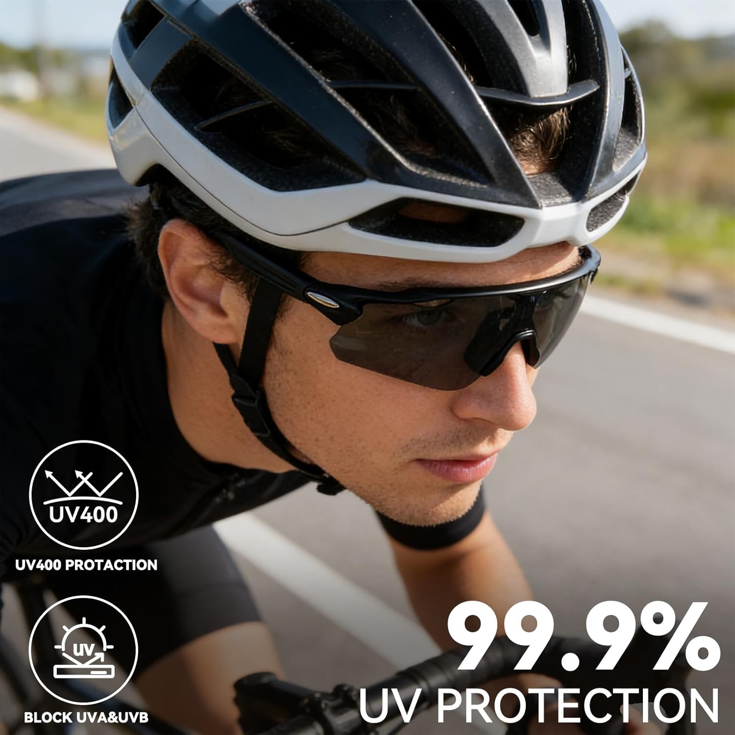 AI Smart Audio Glasses, Bluetooth Sport Sunglasses for Men Women Audio for Running Cycling, Music & Call