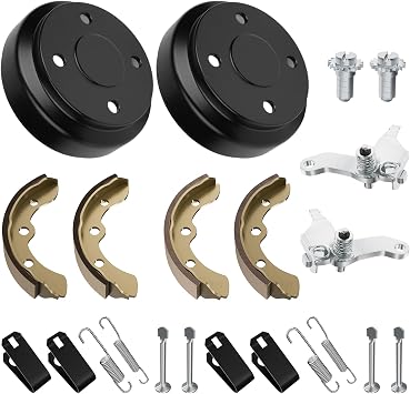 CLUBRALLY Golf Cart Rear Brake Drum/Hub and Brake Shoes Deluxe Repair Kit, Club Car Brake Kit for Club Car DS 1995-Up & Precedent 2004-Up