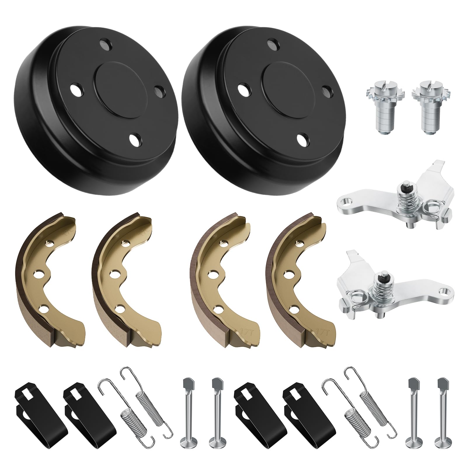 CLUBRALLY Golf Cart Rear Brake Drum/Hub and Brake Shoes Deluxe Repair Kit, Club Car Brake Kit for Club Car DS 1995-Up & Precedent 2004-Up, OEM#101791101, 101823201