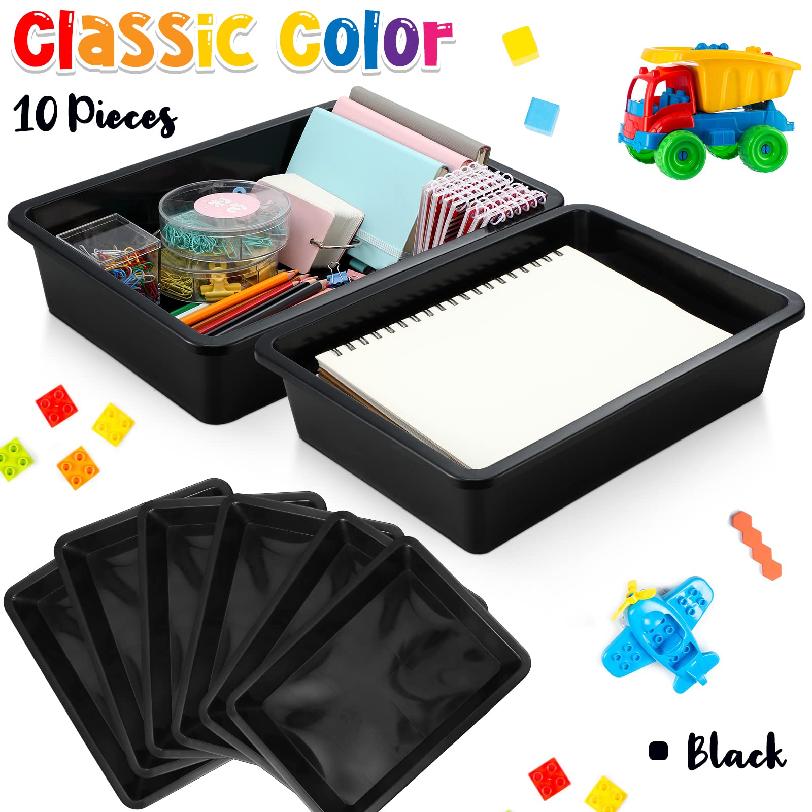 Snapklik.com : Qunclay 10 Pcs Flat Storage Tray Organizer Bin Letter ...