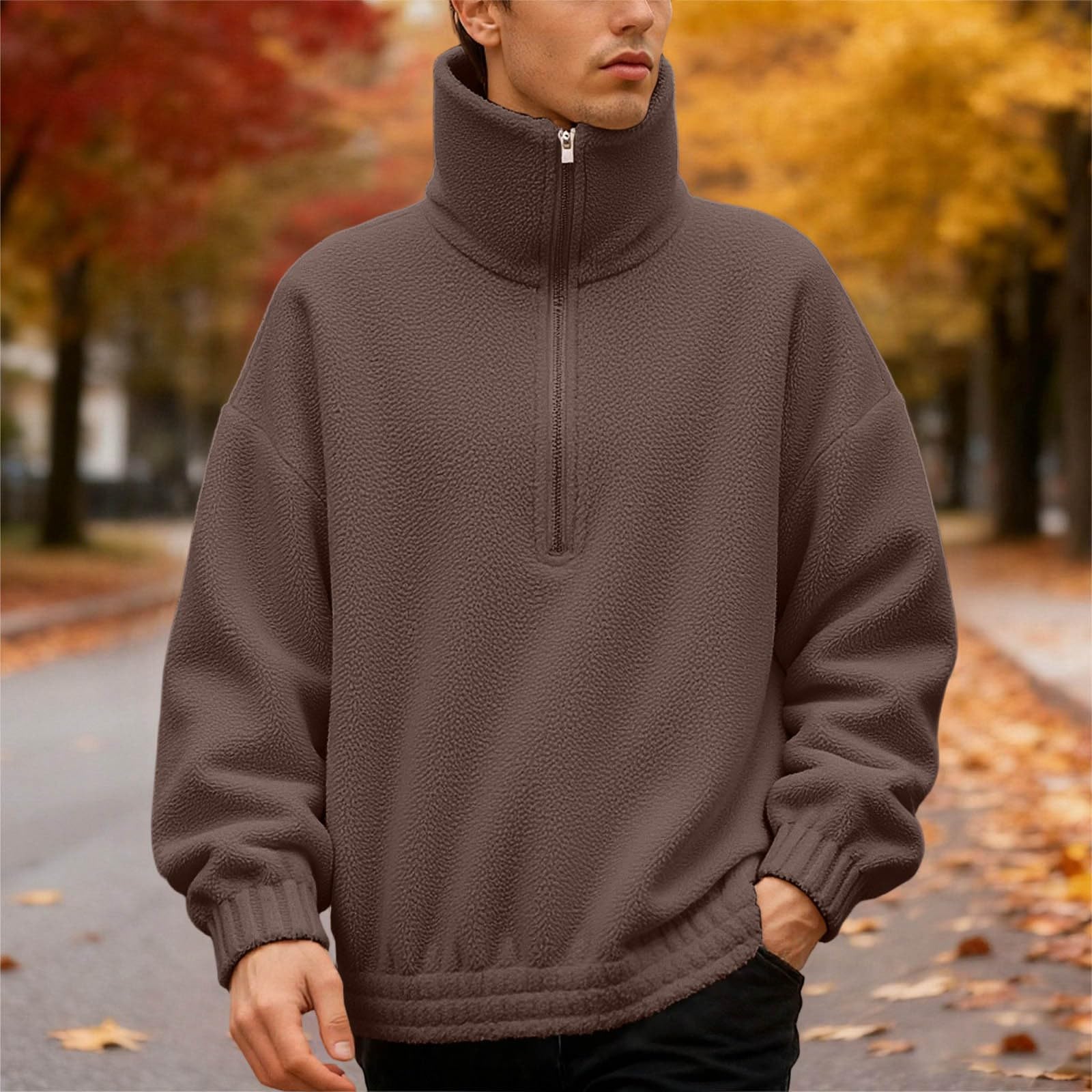 Chaqueta De Hombre - Sudadera con Capucha Overseas Trade: Top Moderno con Chaqueta Suave y cómoda con Forro de Piel de Oveja