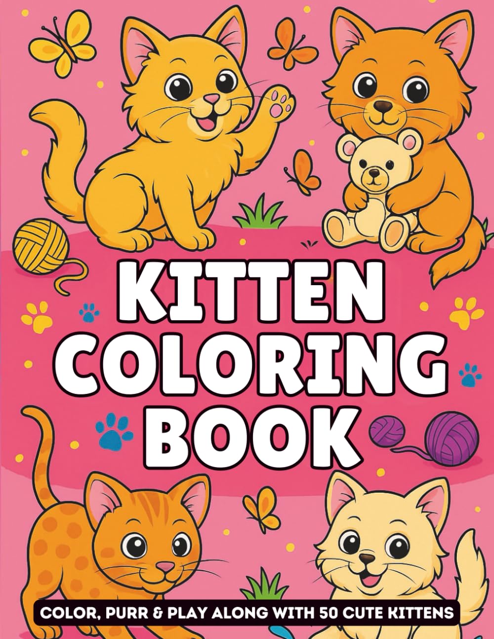 Cute Kitten Coloring Book: Discover 50 Adorable Kitten Breeds with Fun Facts and Bold, Easy-to-Color Pages (Animal Coloring Series)
