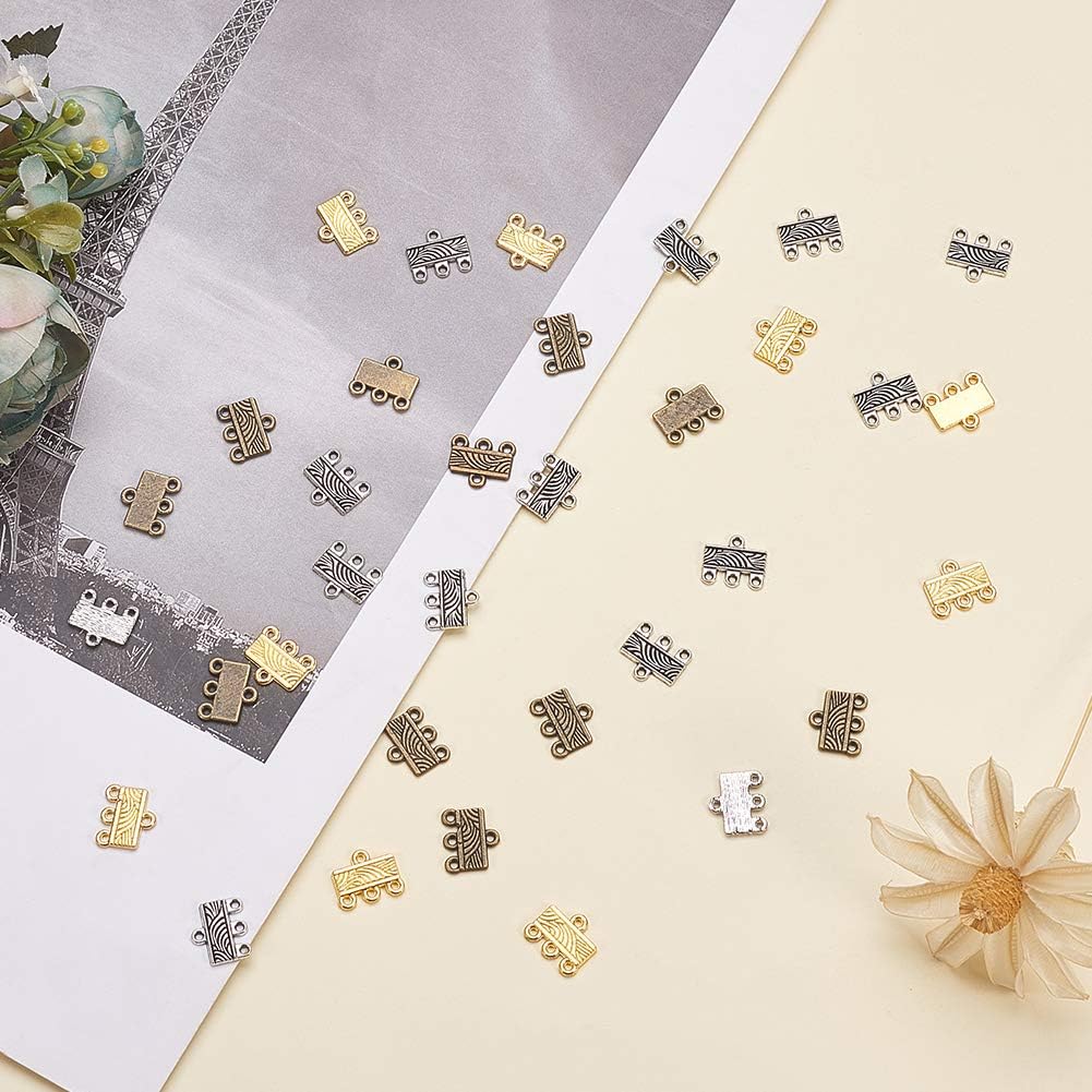 PH PandaHall 120pcs Necklace Connector Multi Strand Bracelet Layer Clasp