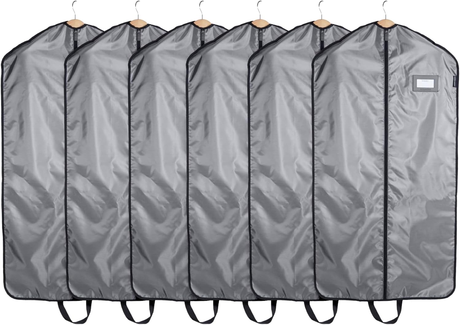 Covermates Keepsakes Garment Bag Set for Closet Storage and Travel – Breathable Suit and Dress Bags with ID Window and Carrying Handles – Heavy-Duty Hanging Wardrobe Protection Set, Grey