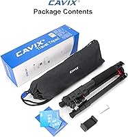 Vista 6 de Trípode para cámara, trípodes y monopies Cavix de 62.2 pulgadas, soporte de trípode para cámara DSLR, monopie desmontable, trípode de viaje plegable