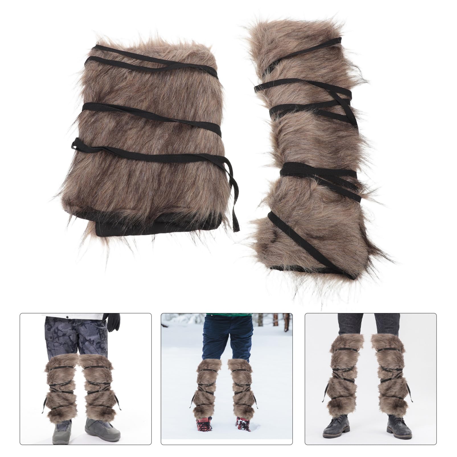 Alipis Scaldamuscoli Medievali Vintage Pelosi Regolabili con Lacci Accessori Cosplay Vichinghi per Rinascimentali Halloween e Feste Invernali