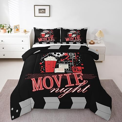 Miniatura 238 de Castle Fairy Juego de edredón de Halloween tamaño individual, juego de ropa de cama con estampado de animales de murciélagos negros para niños