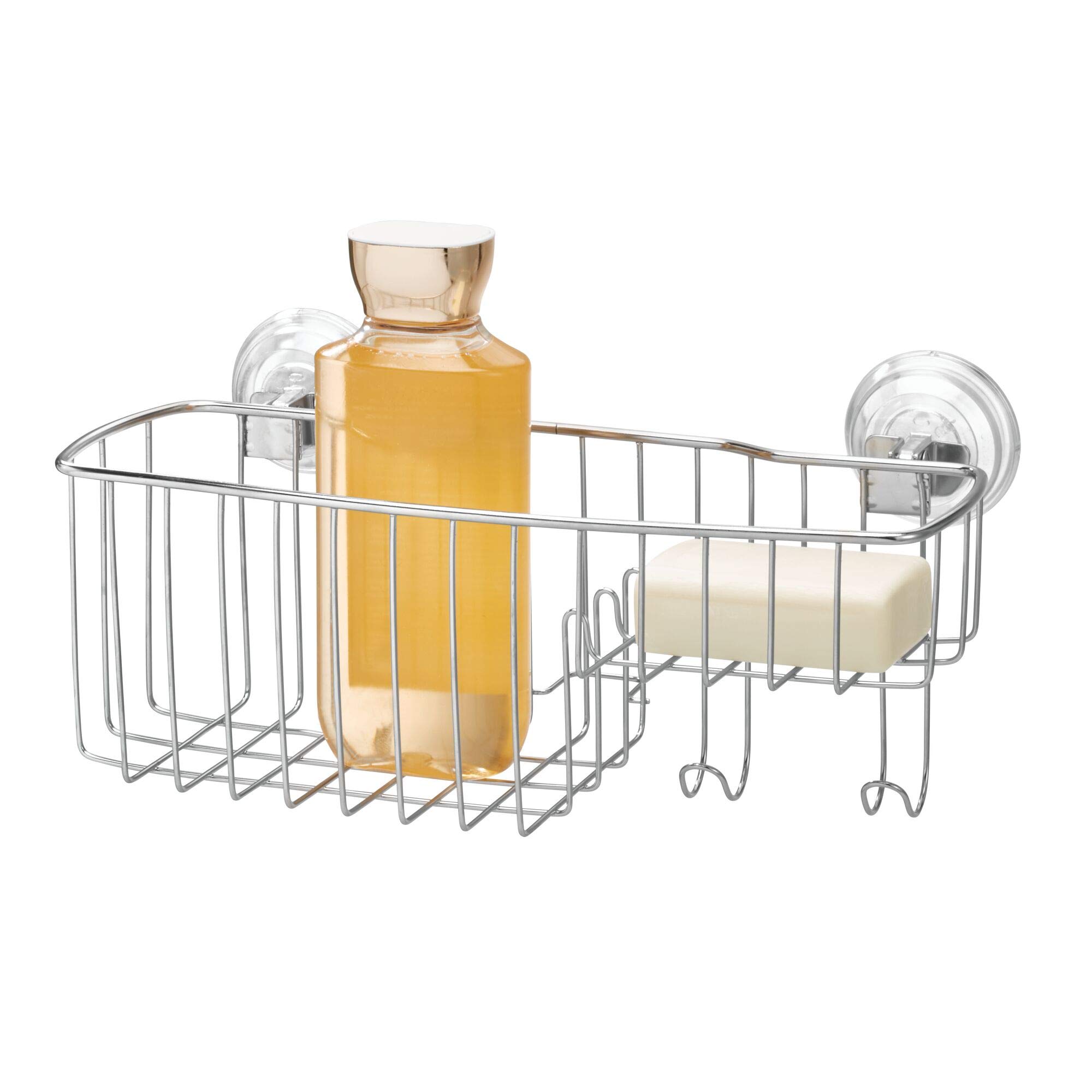 Interdesign Stainless Steel Idesign Power Lock Suction Reo Bathroom Shower Caddy For Shampoo, Conditioner, Soap - Combo,