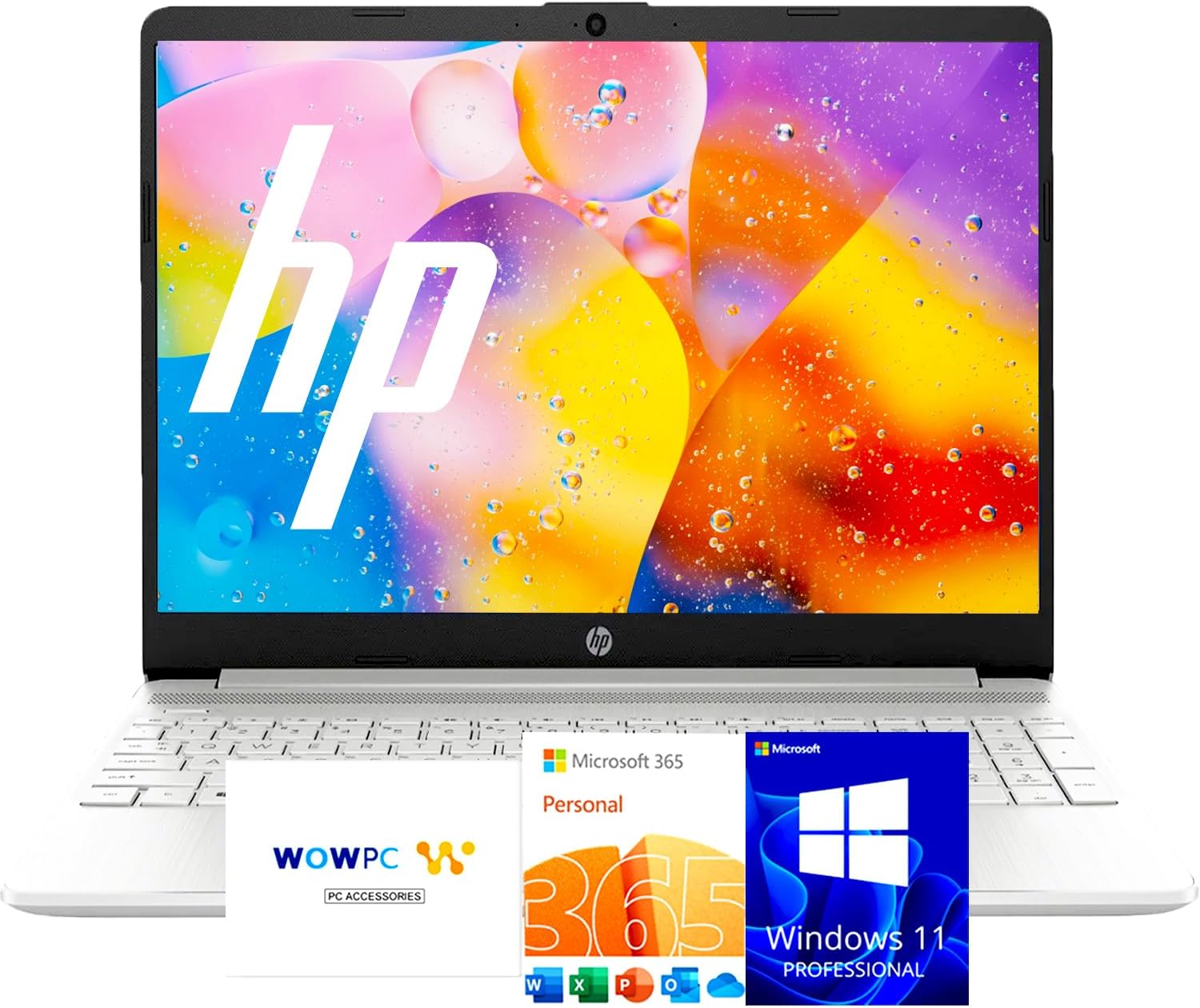 HP 15.6” Laptop Thanksgiving Limited Edition with Microsoft Office 365, Powerful Intel 4-core Processor, 8GB RM, 128GB, Micro Edge LED IPS Display, SD Card Reader, HDMI, Windows 11 Pro, WOWPC USB