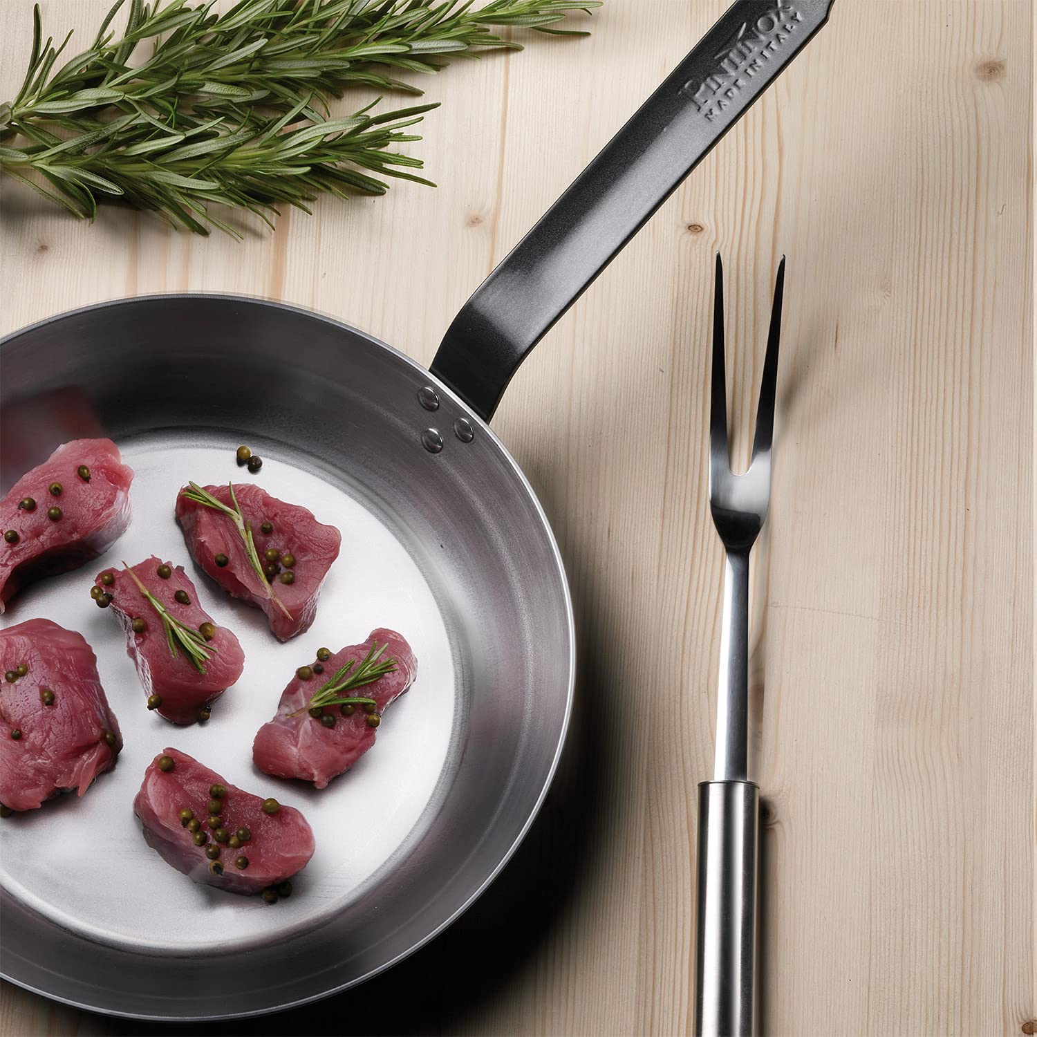 PINTINOX Wok conico in Ferro Serie Excalibur, Adatta All’induzione, Made in Italy, Diametro 34 cm