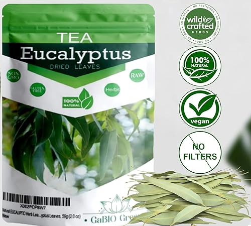 Miniatura 6 de Hojas enteras de eucalipto, hojas enteras de eucalipto, té suelto de hierbas, té de eucalipto gr de hoja entera, no irradiado. (1 oz)