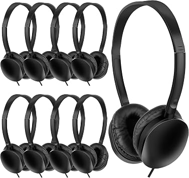Kids Headphones Bulk 30 Pack Wholesale Headphones for School Students Kids Teens Boys Girls Classroom H003, Black Headphones