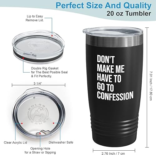 Miniatura 3 de Vaso cristiano negro de 20 onzas  Don't Make Me Have to Go to Confession  Catholic Bible Catholic Sarcasm Priest Father's Day