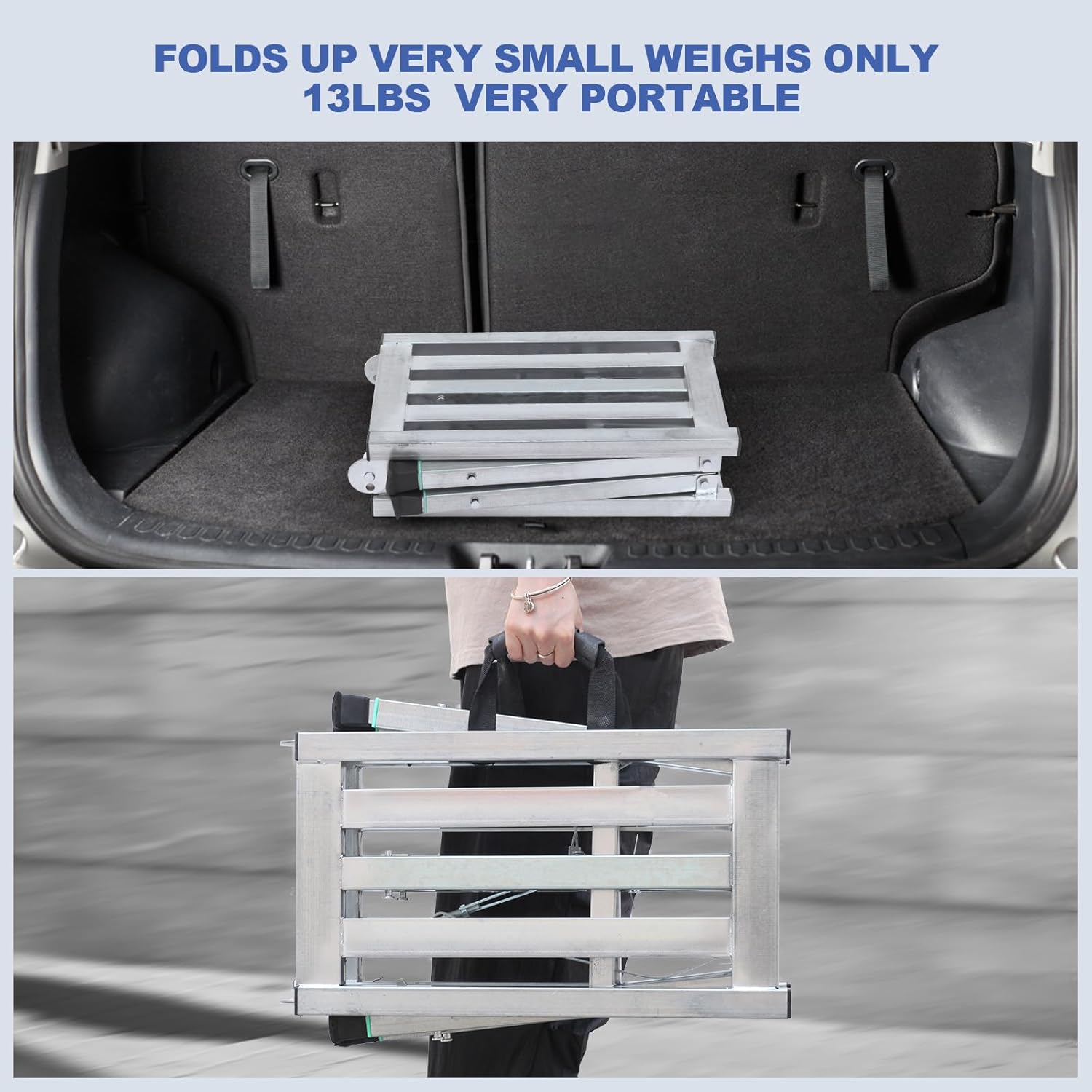 Work Platform Adjustable Height Steel Portable Scaffolding Platform 380 LBS Load Capacity 38''X12 Folding Step Ladder Drywall Painting Stool (38inch)