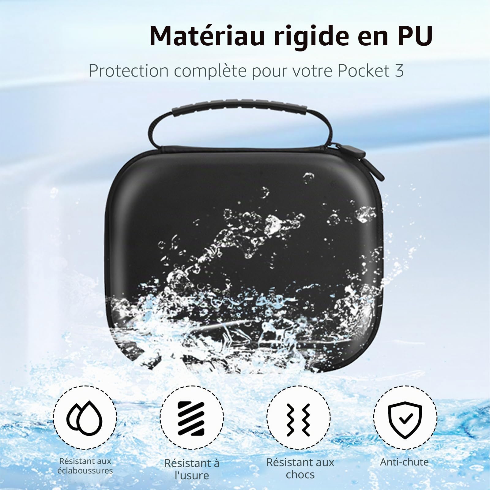 O'woda Housse de Transport pour DJI Osmo Pocket 3, Sac de Rangement Portable Étui de Transport Compact Mallette de Voyage pour DJI Osmo Pocket 3 Accessoires
