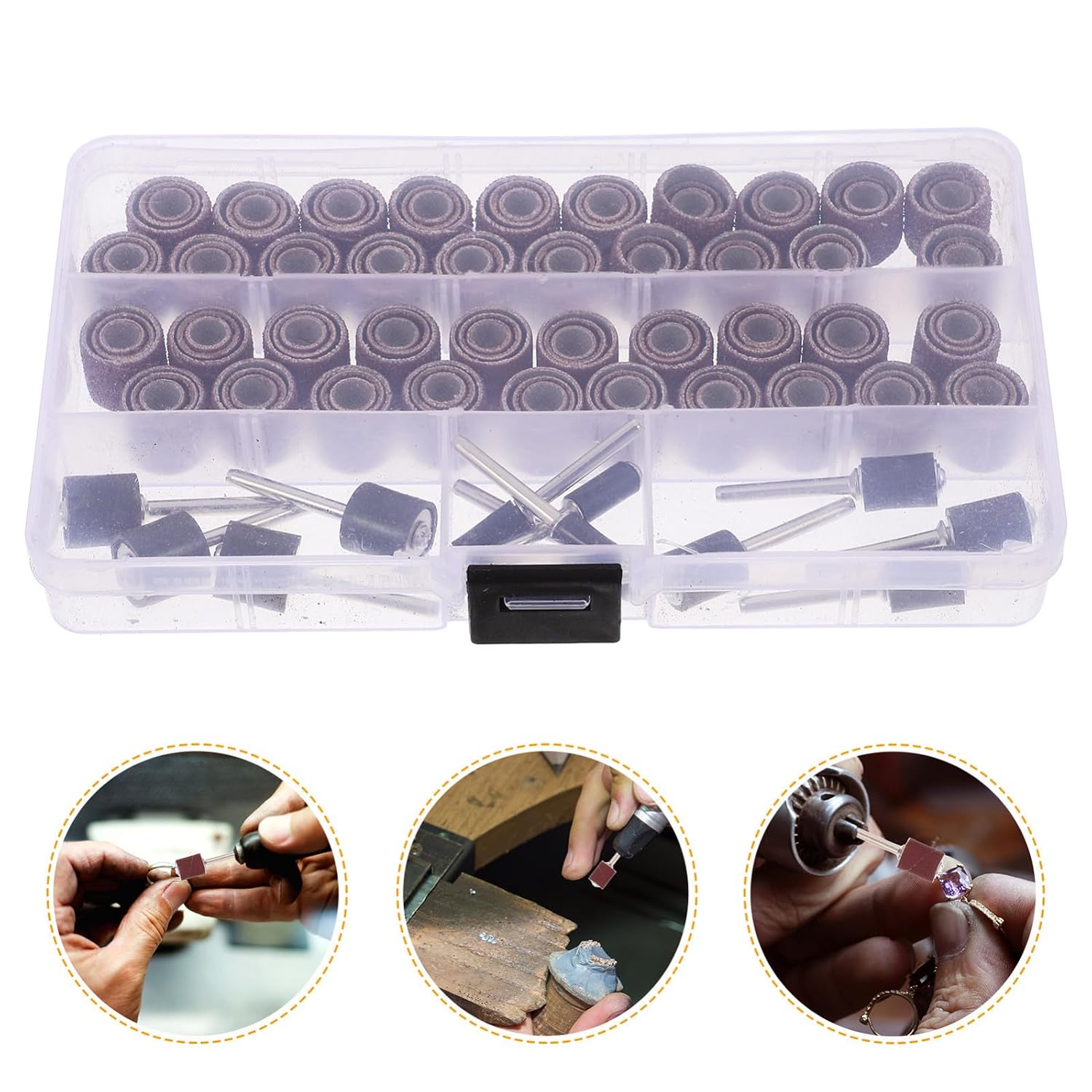 132pcs Drum Sander Kit with Sanding Bands and Mandrels Rotary Tool Sanding Sleeves Set for Power Drill Accessories Woodworking Drum Sanders