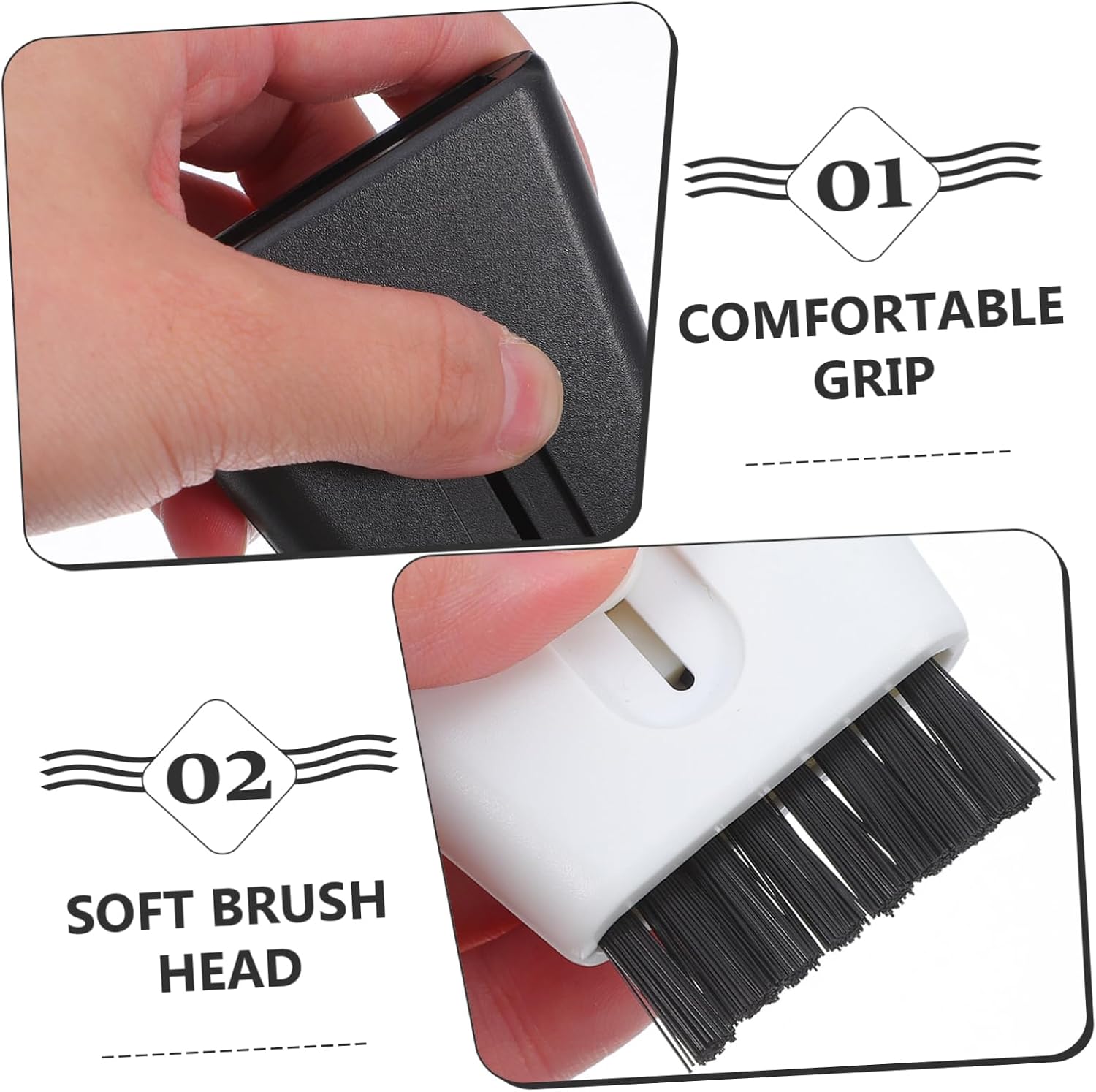 Gadpiparty 2pcs Portable Cleaning Brush Kit for Electronics Dual-Head Anti-Static Screen for Laptops Phones and Cameras