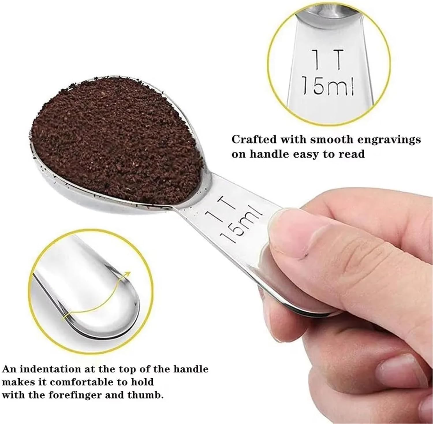 Coffee Scoop 10PCS Stainless Steel Coffee Scoops - Durable Ergonomic Measuring Spoons (Home Use)(30ml)
