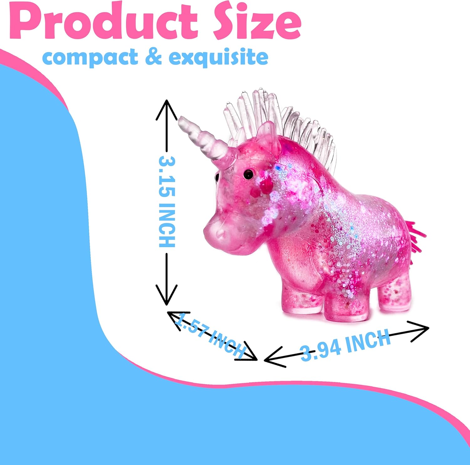 ZTATU Unicorn Squishy Toys for Kids, Stress Balls for Adults & Kids, Autism Sensory Toys Squishy Sugar Ball, Unicorn Party Favors Stress Relief Toy for Office, Travel, Easter Basket Stuffers (Pink) - Image 3