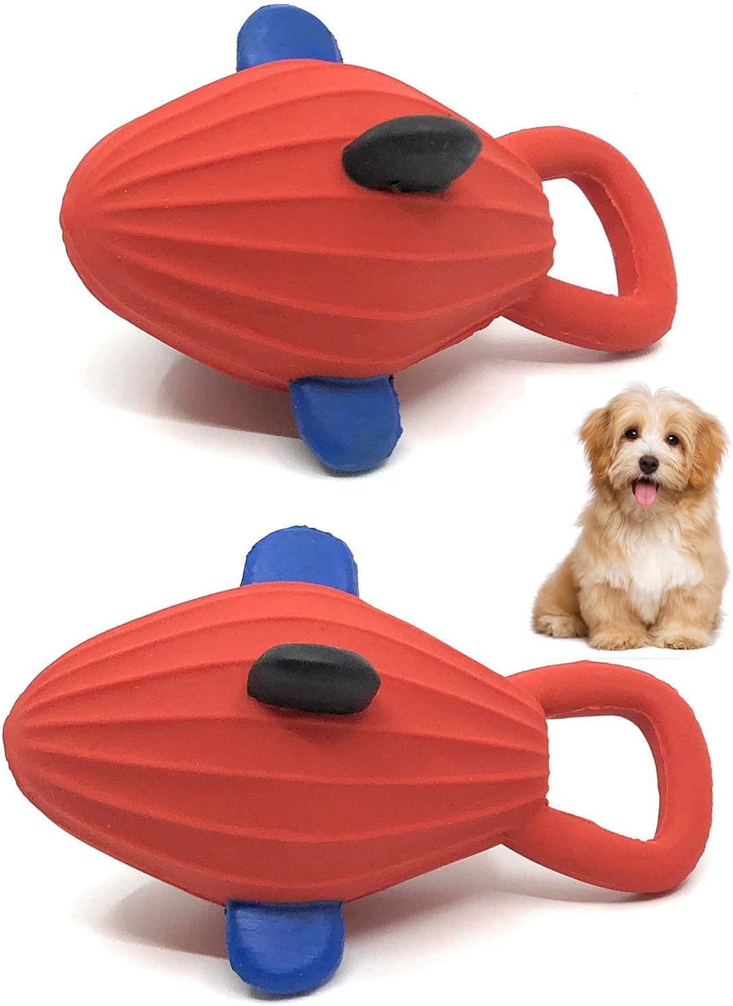Set of 2 Zeppelins - Puppy Chew Toys - Soft, Squeaky Dog Toys - Teething Puppy Toys - Natural Rubber (Latex) - for Puppies & Small Dogs…