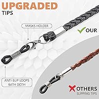 Vista 11 de Cordón de soporte de cuerda para gafas - Accesorio de soporte de correa para gafas de terileno Negro