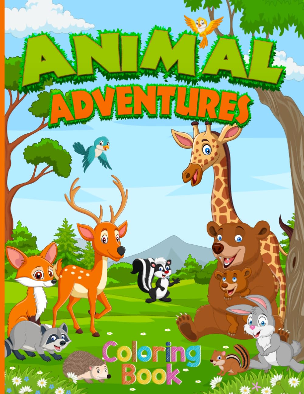 Animal Adventures Colouring Book: Let your imagination roar: An adventure-filled animal colouring book for kids