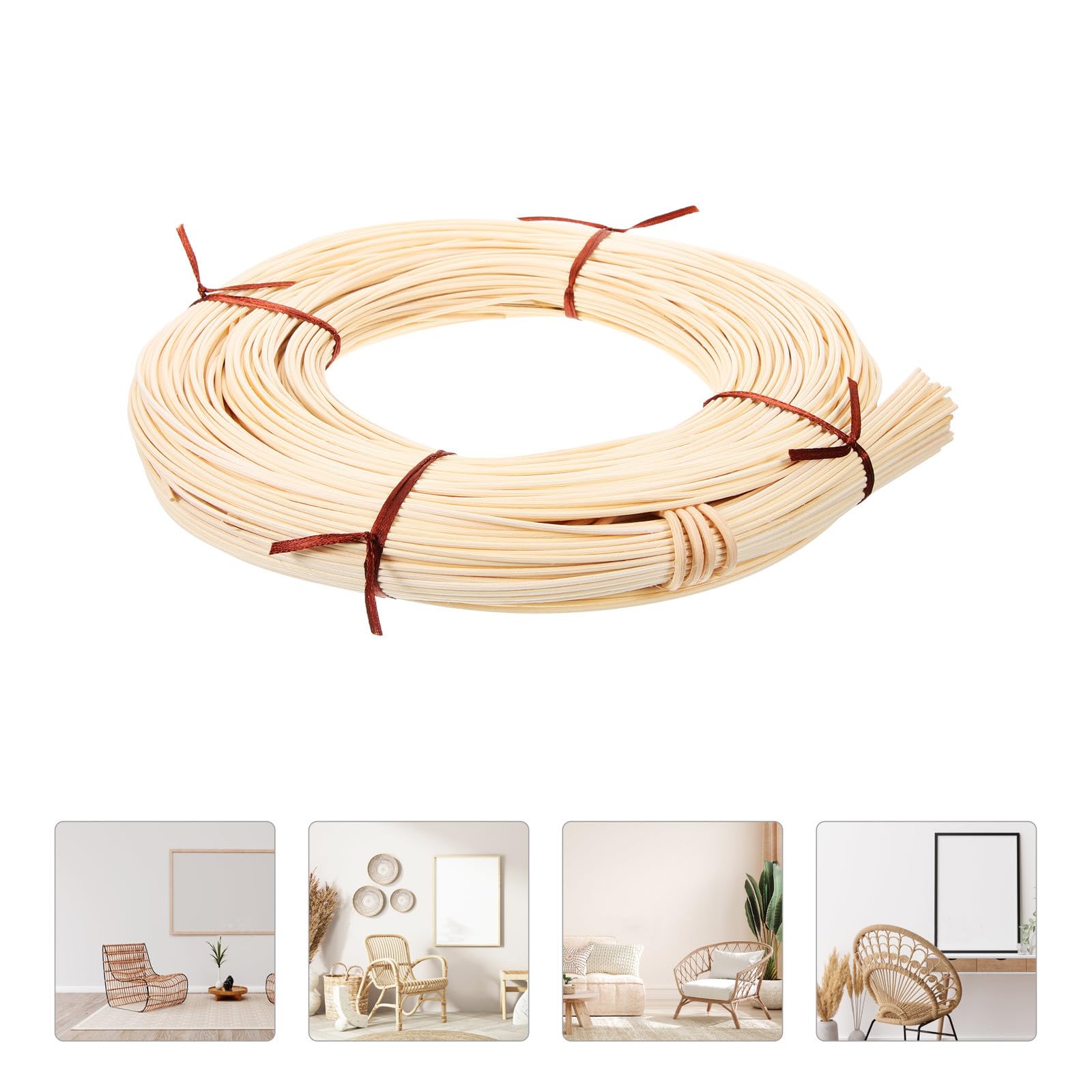 SOLUSTRE Rotolo per Intreccio Fai da Te di Materiale in Rattan Naturale Uso Versatile Adatto per Riparazione di Sedie e Cesti per Restauro Mobili e Artigianato