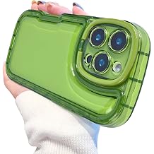for iPhone 16 Pro Case Clear Kickstand Creative Protective Design Case Camera Holder for TPU Slim Shockproof Cool Phone Case for iPhone 16 Pro-Green