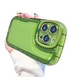 for iPhone 16 Pro Max Case Clear Kickstand Creative Protective Design Case Camera Holder for TPU Slim Shockproof Cool Phone Case for iPhone 16 Pro Max-Green