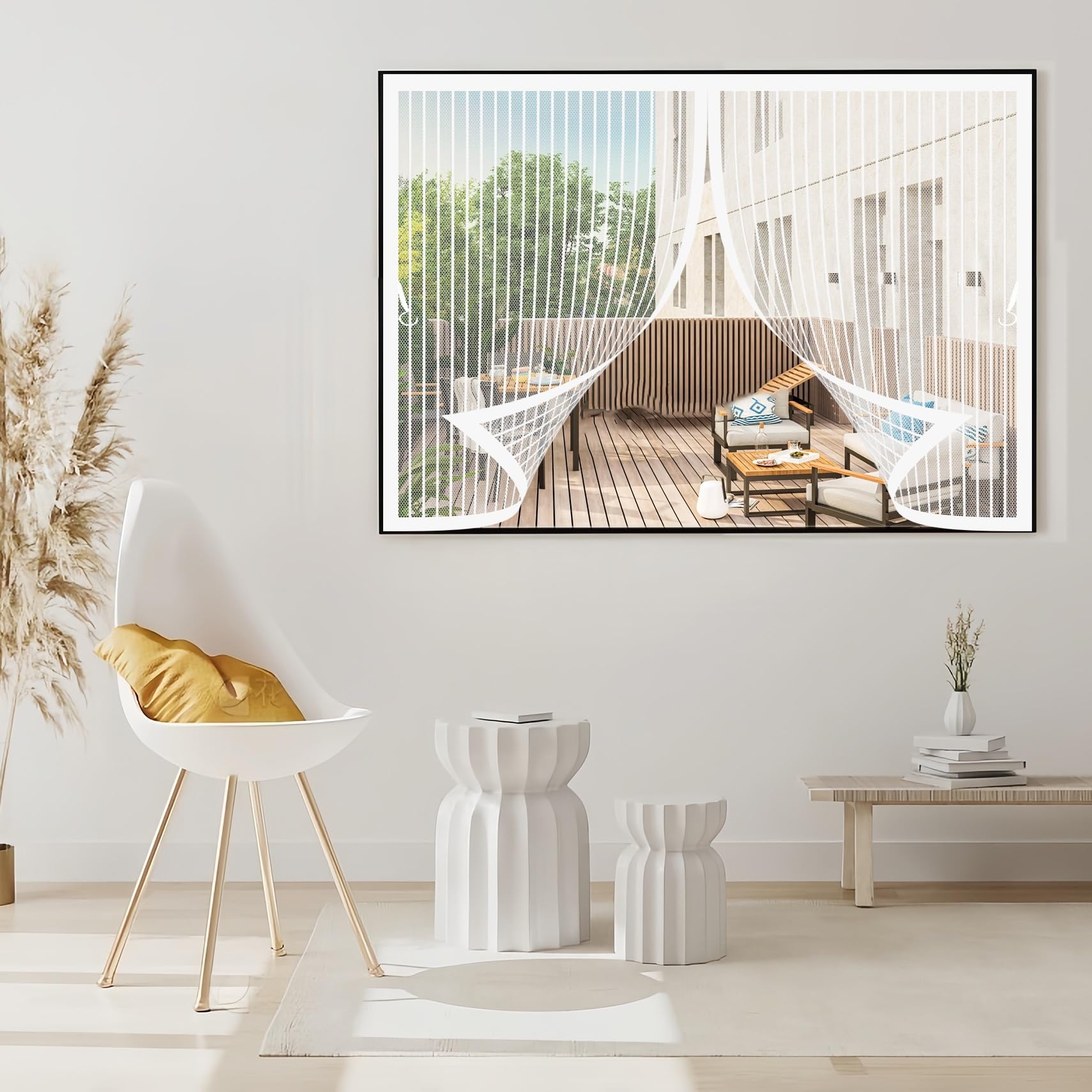 Moustiquaire rideau blanche de 55x250 cm pour la tranquillité du foyer