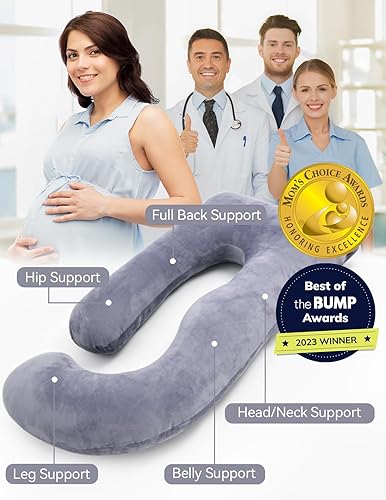 Miniatura 2 de Momcozy Almohadas de embarazo para dormir, kit esencial de recuperación posparto, almohada de maternidad de cuerpo completo en forma de U, almohada