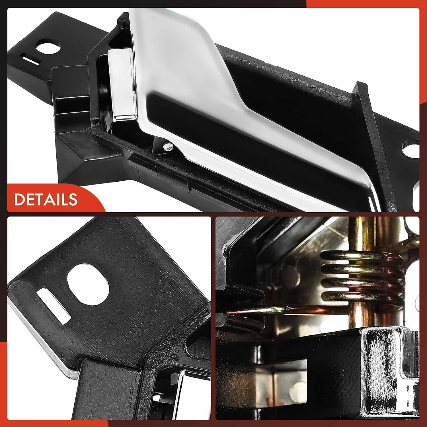 A-Premium Front or Rear Driver Side Interior Door Handle Compatible with Chevrolet Captiva Sport 2012 2013 2014 2015 & Saturn Vue 2008 2009 2010, Chrome, Replace# 96660863, 96861998, 20983660