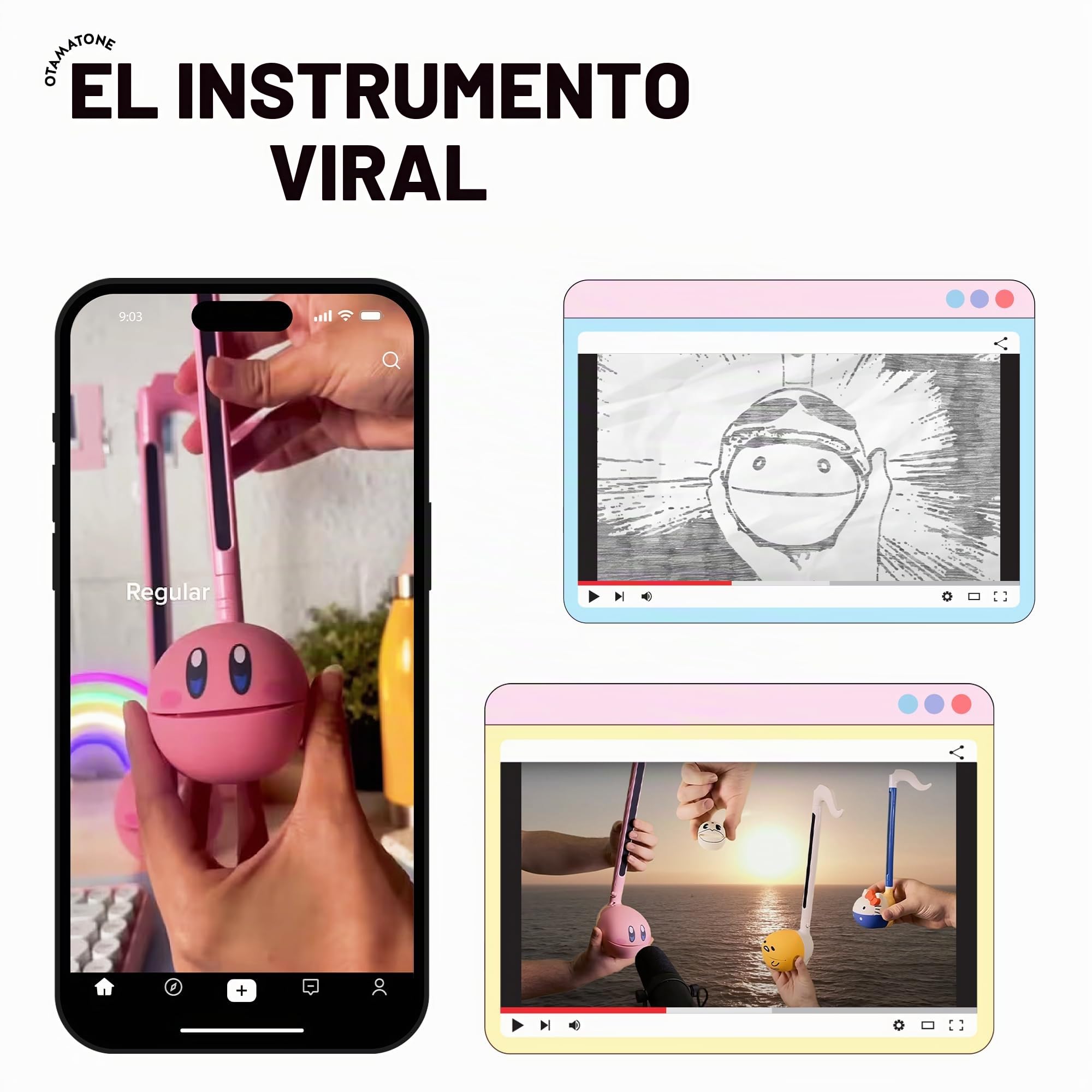 Otamatone [Edición Inglesa] - Instrumento Musical Electrónico Japonés, Sintetizador Portátil de Cube/Maywa Denki de Japón, Blanco