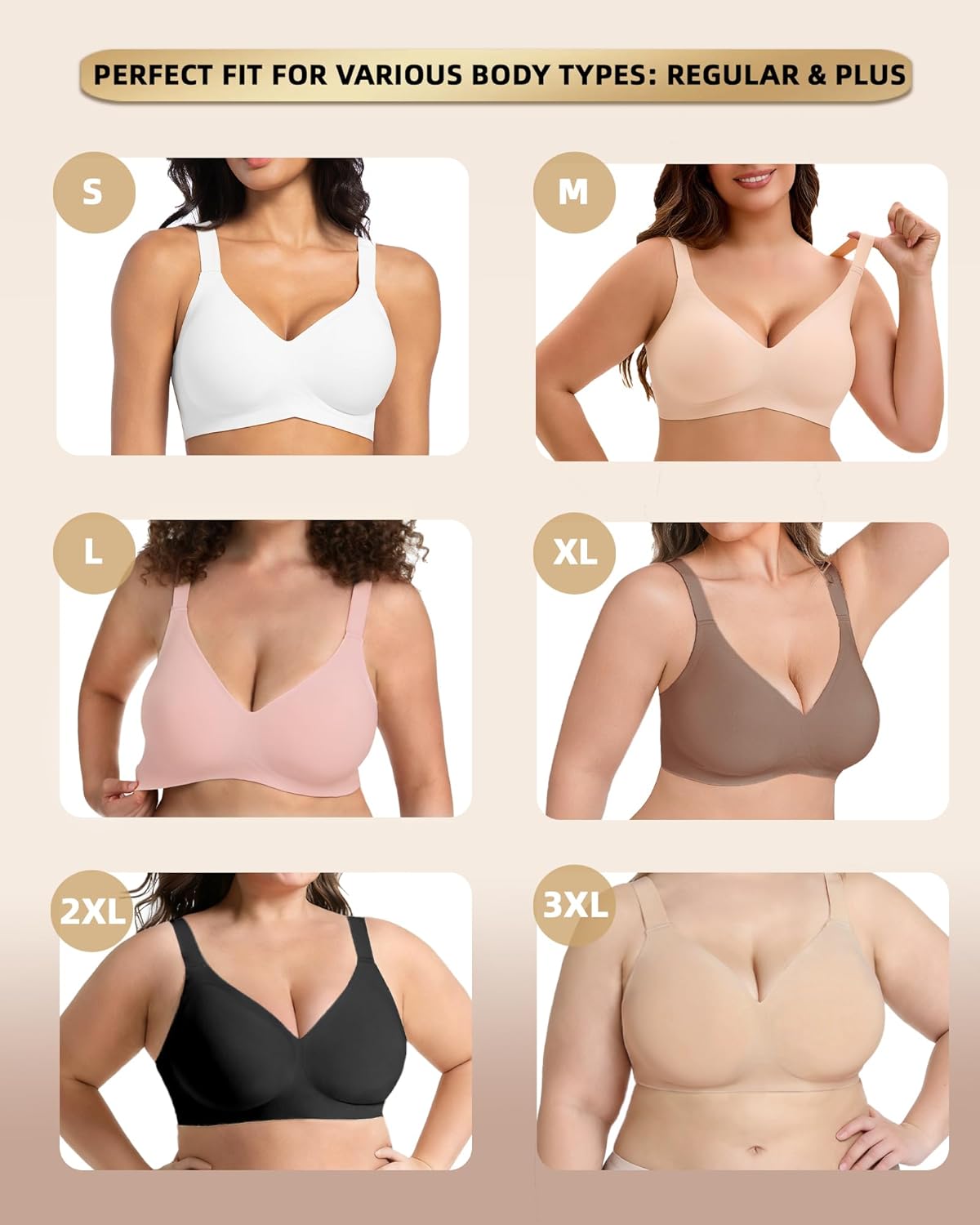 Wireless Jelly Bras for Women Plus Size Full Coverage Support No Underwire Seamless Soft Back Smoothing Large Breasts Bust - Image 7