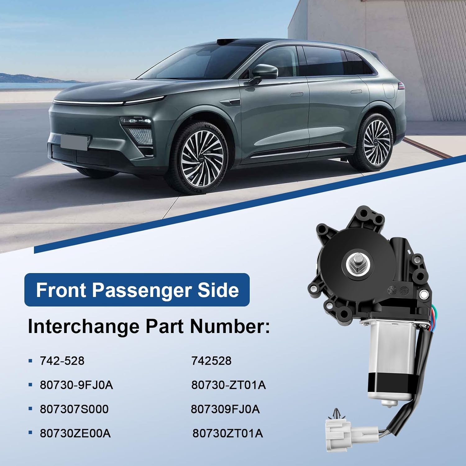 Front Right Passenger Side Power Window Lift Motor Compatible with 2004-2015 Nissan Titan, 05-15 Nissan Armada, Infiniti QX56 2004 2005 2006 2007 2008 2009 2010 2011 2012 2013 2014 2015, 742-528