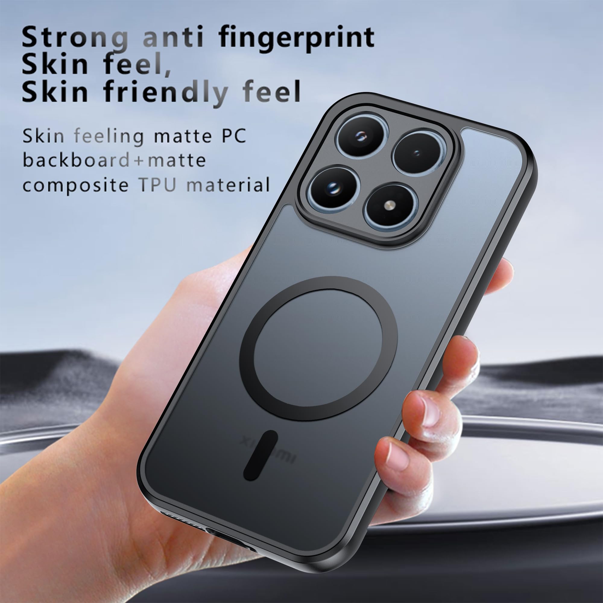 Effcotuo Magnetische hoes voor Xiaomi Mi 17, case met beschermfolie